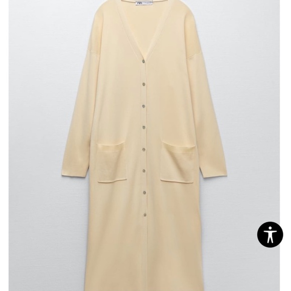 Zara Beige Knit Sweater Duster Dress - Picture 4 of 8